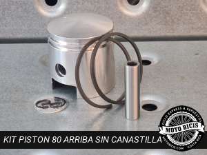 KIT PISTON 80 HUECO ARRIBA SIN CANASTILLA para bicimoto